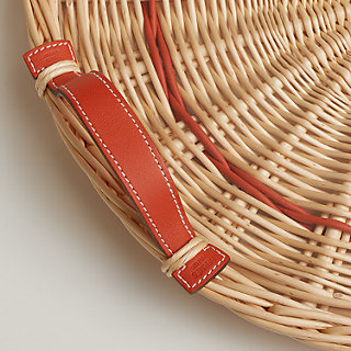 HERMES エルメス ラウンド トレー ガラス付 オズレ GM